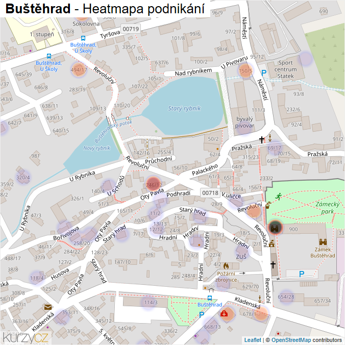 Mapa Buštěhrad - Firmy v obci.