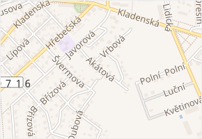 Akátová v obci Buštěhrad - mapa ulice