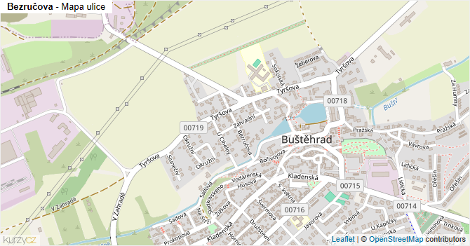 Bezručova - mapa ulice