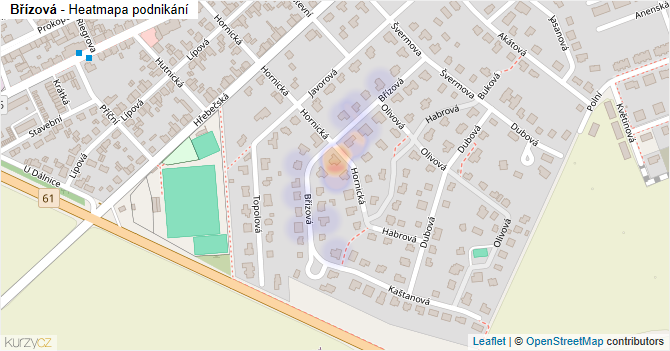 Břízová - mapa podnikání