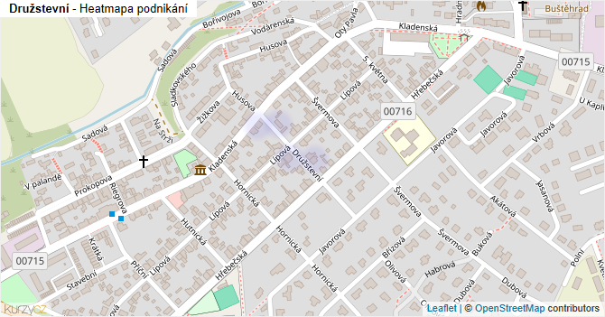 Družstevní - mapa podnikání
