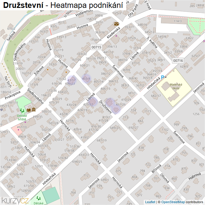 Mapa Družstevní - Firmy v ulici.