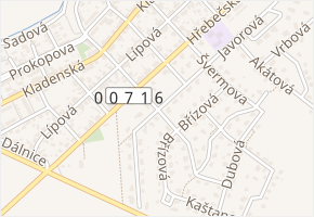 Hornická v obci Buštěhrad - mapa ulice