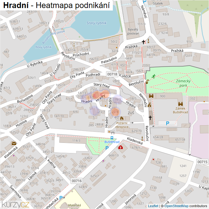 Mapa Hradní - Firmy v ulici.
