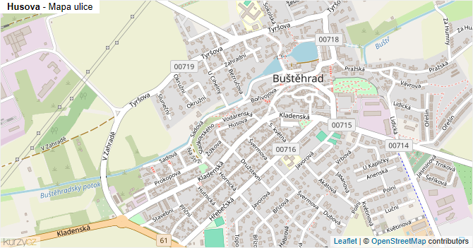 Husova - mapa ulice