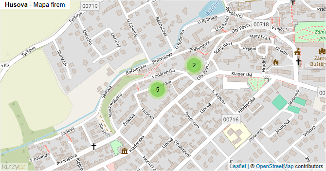 Husova - mapa firem