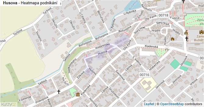 Husova - mapa podnikání