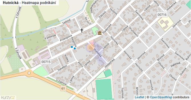 Hutnická - mapa podnikání