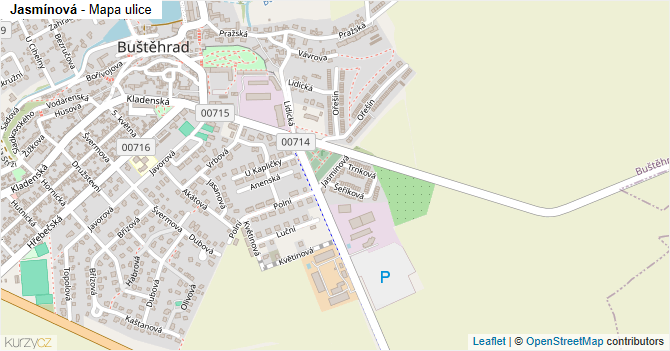 Jasmínová - mapa ulice