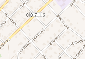 Javorová v obci Buštěhrad - mapa ulice