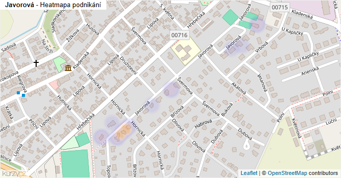 Javorová - mapa podnikání