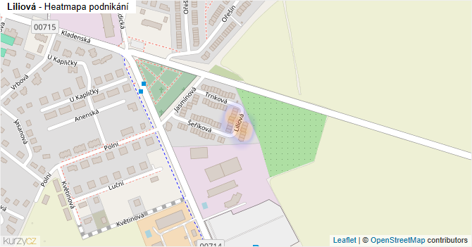 Liliová - mapa podnikání