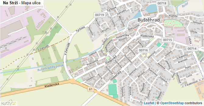 Na Strži - mapa ulice
