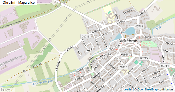 Okružní - mapa ulice