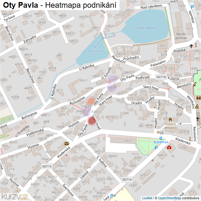 Mapa Oty Pavla - Firmy v ulici.
