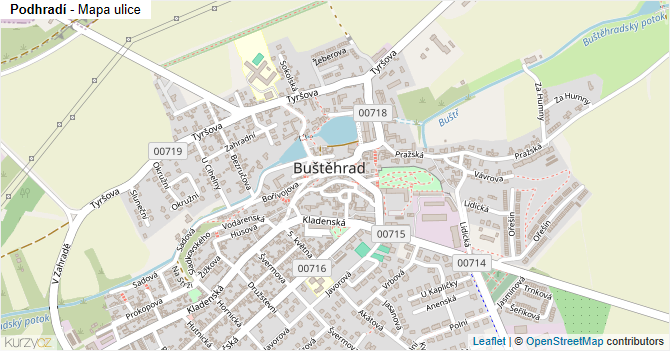 Podhradí - mapa ulice