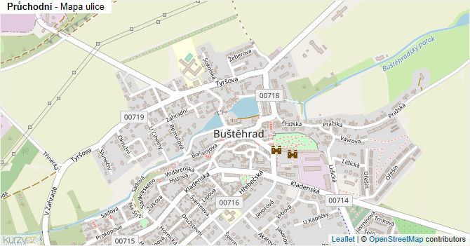 Průchodní - mapa ulice