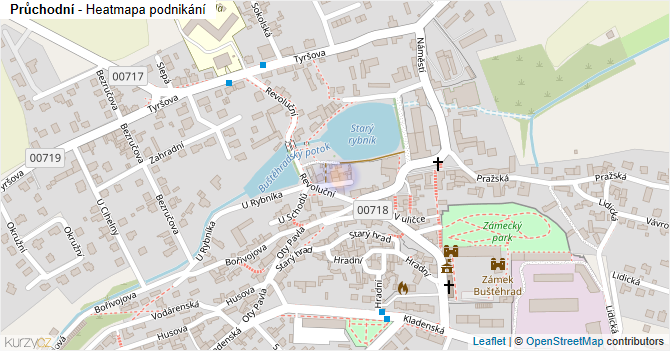 Průchodní - mapa podnikání