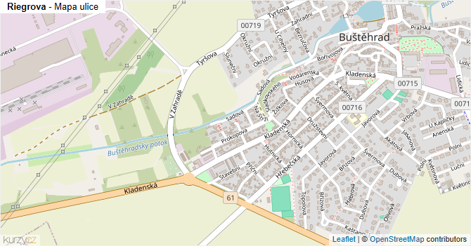 Riegrova - mapa ulice