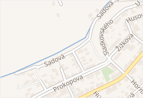 Sadová v obci Buštěhrad - mapa ulice