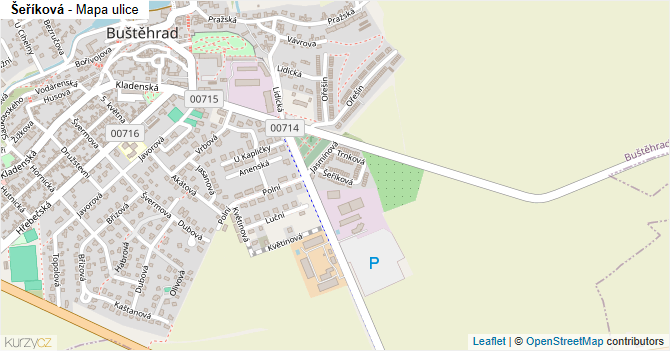 Šeříková - mapa ulice