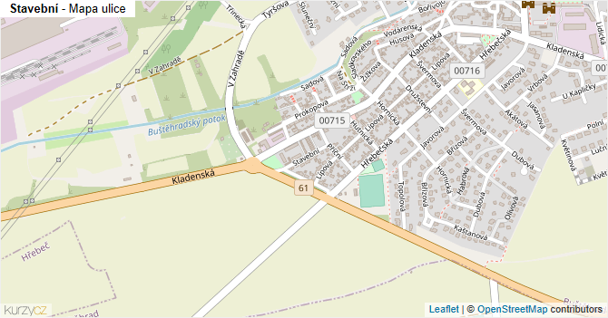 Stavební - mapa ulice
