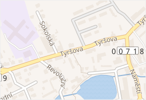 Tyršova v obci Buštěhrad - mapa ulice