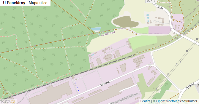 U Panelárny - mapa ulice