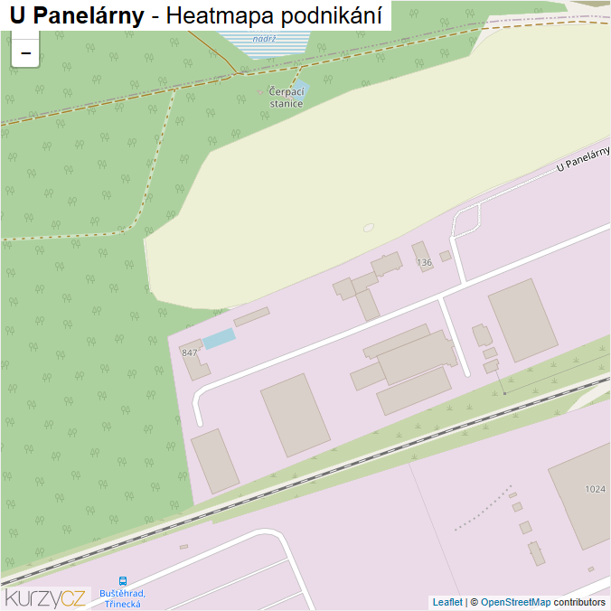 Mapa U Panelárny - Firmy v ulici.