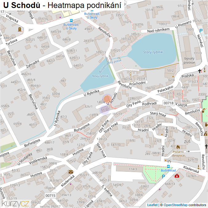 Mapa U Schodů - Firmy v ulici.