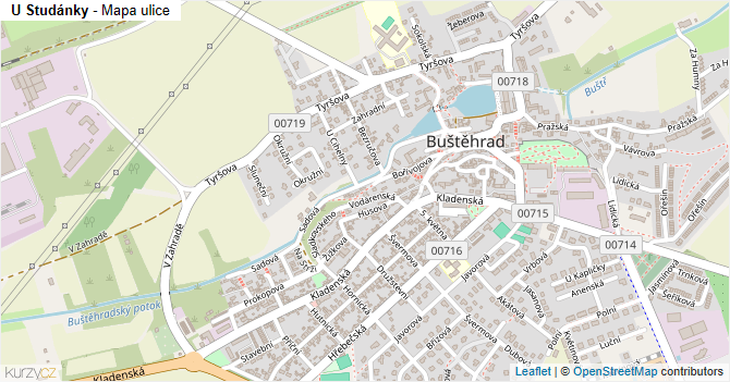 U Studánky - mapa ulice