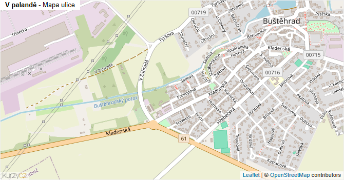 V palandě - mapa ulice