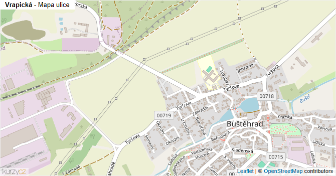 Vrapická - mapa ulice