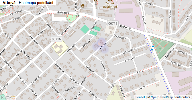 Vrbová - mapa podnikání