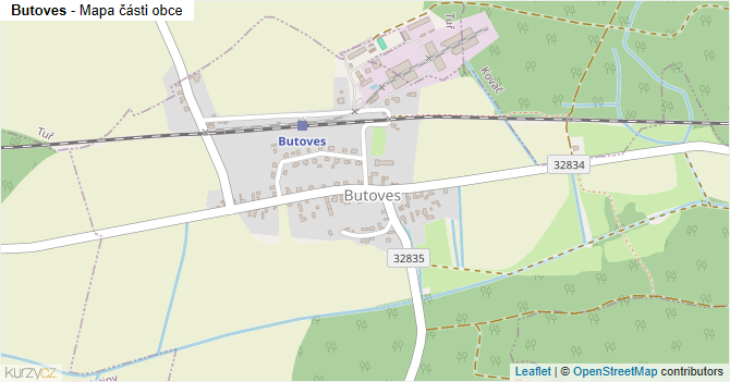 Butoves - mapa části obce