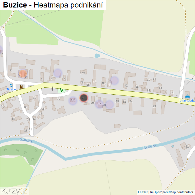 Mapa Buzice - Firmy v části obce.