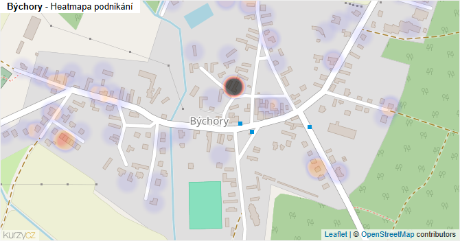 Býchory - mapa podnikání