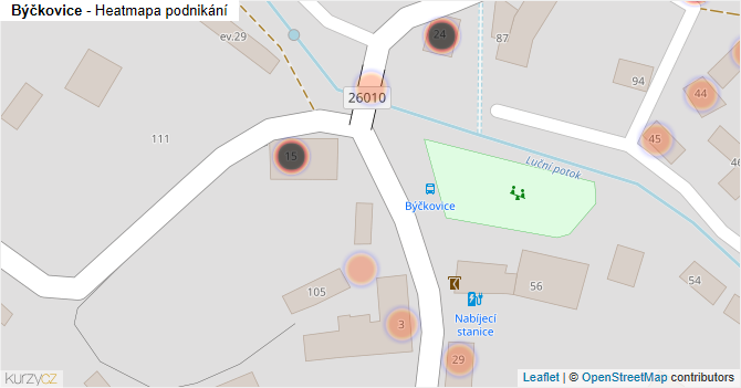 Býčkovice - mapa podnikání