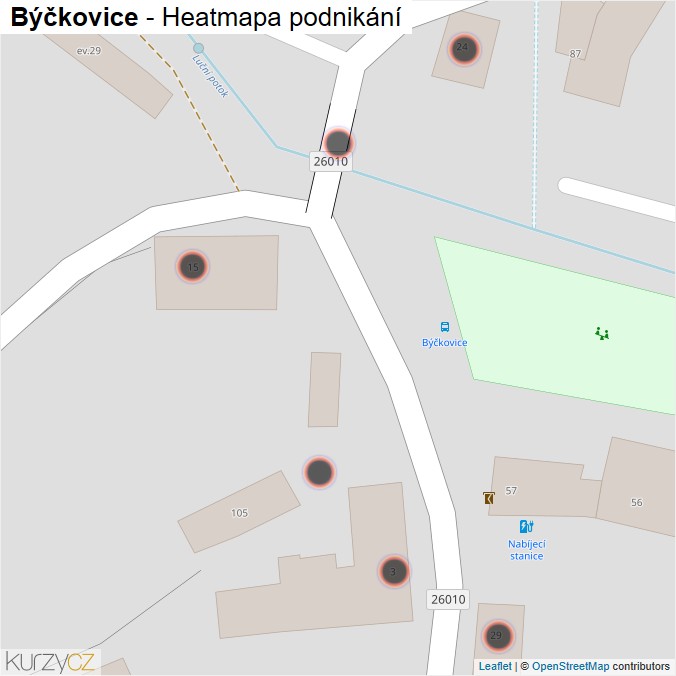 Mapa Býčkovice - Firmy v obci.