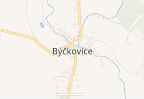 Býčkovice v obci Býčkovice - mapa části obce