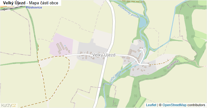 Velký Újezd - mapa části obce
