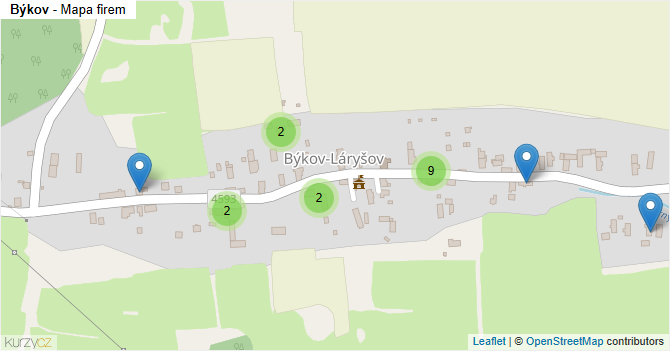 Býkov - mapa firem