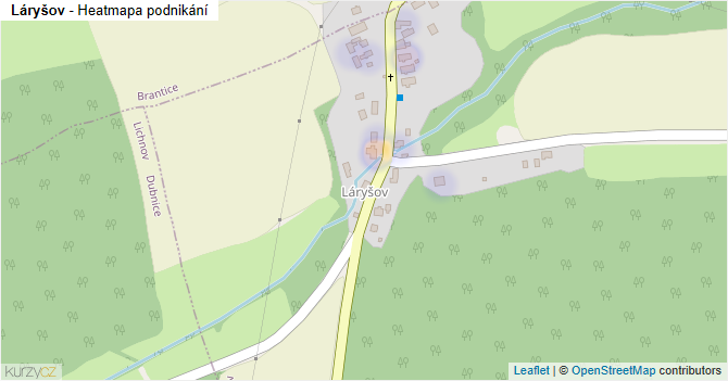Láryšov - mapa podnikání