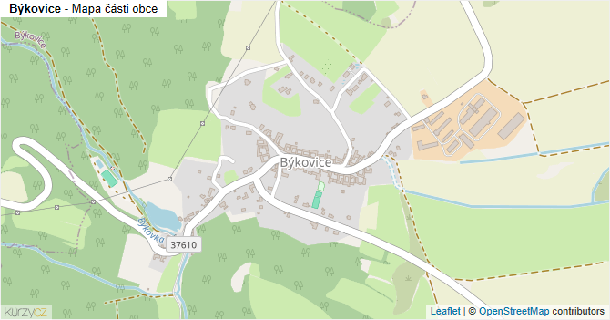 Býkovice - mapa části obce