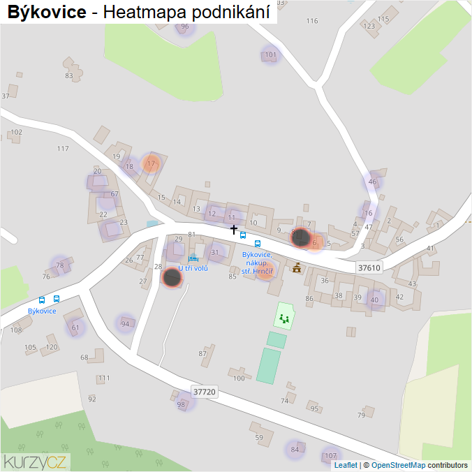 Mapa Býkovice - Firmy v části obce.
