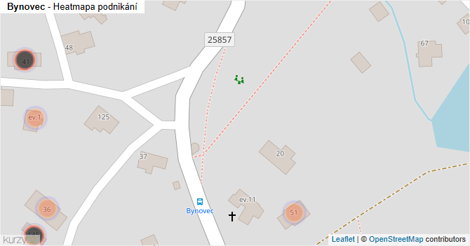 Bynovec - mapa podnikání