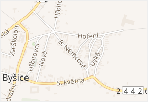 B. Němcové v obci Byšice - mapa ulice
