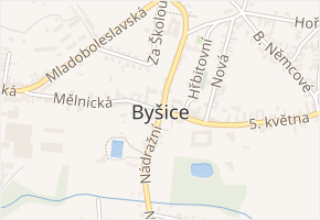 Hájovna v obci Byšice - mapa ulice