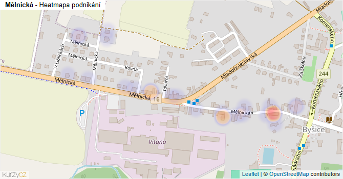 Mělnická - mapa podnikání