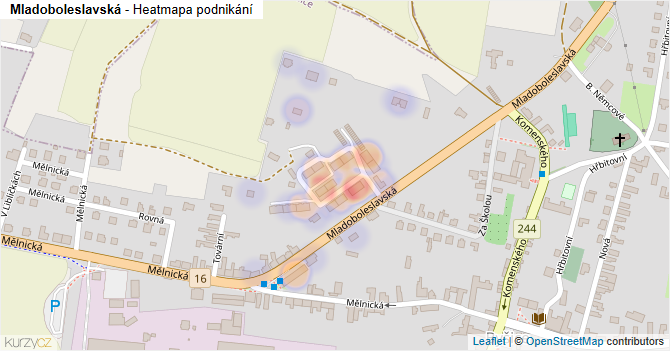 Mladoboleslavská - mapa podnikání